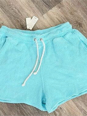 Aerie Waffle Knit Shorts Blue
